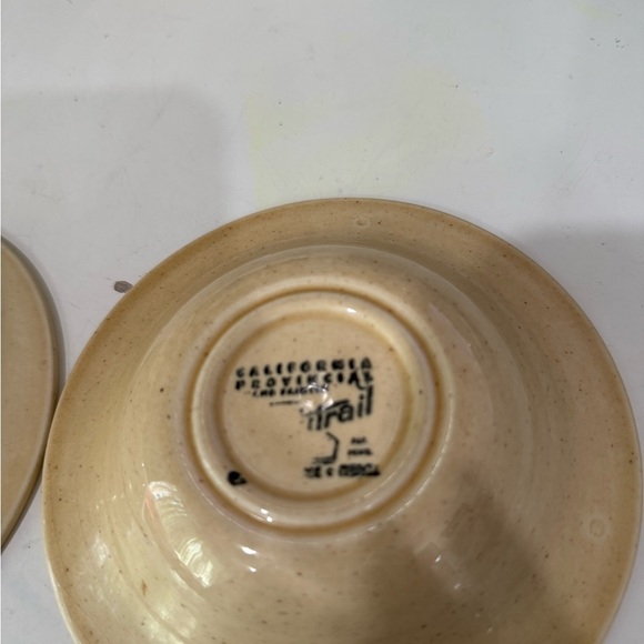 Metlock Poppy Trail Red Rooster Lot of 2-6 inch fruit dessert bowl 1950 VTG - Picture 3 of 7